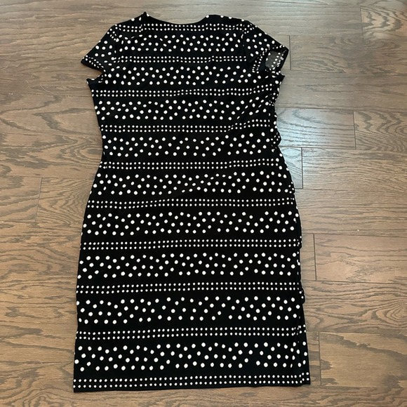 JOSEPH RIBKOFF Black/Vanilla Polka Dot Dress Size 20 - Picture 6 of 11